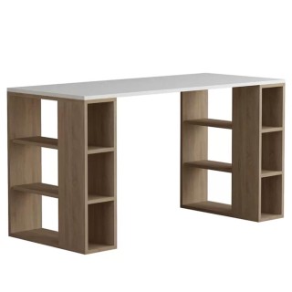 BAKAJI Γραφείο Βιβλιοθήκη 6 Ραφιών Τραπέζι Υπολογιστή Ξύλινο Οικία ...