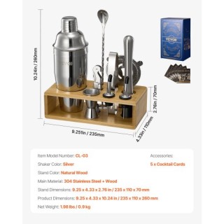 VEVOR Σετ Κοκτέιλ 10 Τεμ Ανοξείδωτα Εργαλεία Μπαρ Ασημί JBYJTZXKB10... VEVOR Σετ Κοκτέιλ 10 Τεμ Ανοξείδωτα Εργαλεία Μπαρ Ασημί JBYJTZXKB10...