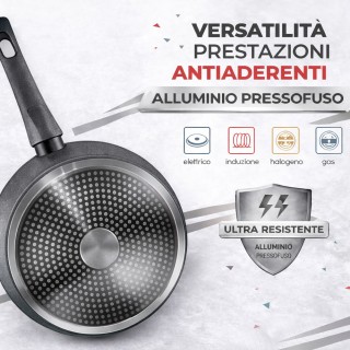 BAKAJI Σετ Κατσαρολών Rubino Suprem 24 τεμ. από Χυτό Αλουμίνιο Γκρι...