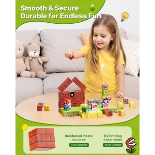 VEVOR Μαγνητικά Μπλοκ 100 Τεμάχια STEM Montessori Αισθητηριακά Παιχ...