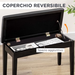 HOMCOM Σκαμπό για Πιάνο με Αποθηκευτικό Χώρο από Ξύλο και Τεχνητό Δ... HOMCOM Σκαμπό για Πιάνο με Αποθηκευτικό Χώρο από Ξύλο και Τεχνητό Δ...