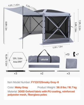 VEVOR Εξαγωγή: Μεγάλη Εξάγωνη Πτυσσόμενη Σκηνή Gazebo με Αφαιρούμεν... VEVOR Εξαγωγή: Μεγάλη Εξάγωνη Πτυσσόμενη Σκηνή Gazebo με Αφαιρούμεν...