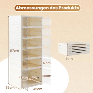 Costway 6ώροφος Παπουτσοθήκη για 12 Ζευγάρια Παπούτσια με Μαγνητικέ...