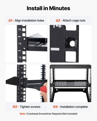 VEVOR Ράφι Σερβερ 1U, Μέγιστο Φορτίο 22.68 kg, 4 Τεμάχια, Βαθύ 254 ... VEVOR Ράφι Σερβερ 1U, Μέγιστο Φορτίο 22.68 kg, 4 Τεμάχια, Βαθύ 254 ...