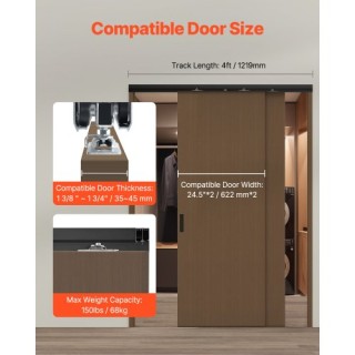 VEVOR Σετ Κιτ Ράγας Πόρτας Παράκαμψης 4 Ποδιών για Σύστημα 2 Πορτών... VEVOR Σετ Κιτ Ράγας Πόρτας Παράκαμψης 4 Ποδιών για Σύστημα 2 Πορτών...