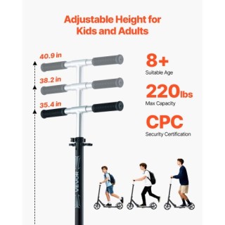 VEVOR Παιδικό Πατίνι 2 Τροχών με Ρυθμιζόμενο Τιμόνι, Μαύρο JTHBC2L8... VEVOR Παιδικό Πατίνι 2 Τροχών με Ρυθμιζόμενο Τιμόνι, Μαύρο JTHBC2L8...