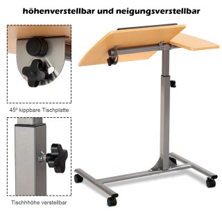 Costway Ρυθμιζόμενο Τραπέζι Laptop με Ρόδες και Φρένα Φυσικό 64 x 4... Costway Ρυθμιζόμενο Τραπέζι Laptop με Ρόδες και Φρένα Φυσικό 64 x 4...