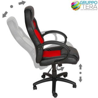 BAKAJI Καρέκλα Γραφείου Διευθυντική με Τροχούς Περιστροφική Σπορ Αγ... BAKAJI Καρέκλα Γραφείου Διευθυντική με Τροχούς Περιστροφική Σπορ Αγ...