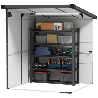 Outsunny Πλαστική Αποθήκη Κήπου για Εργαλεία με Παράθυρα, Αεραγωγού... Outsunny Πλαστική Αποθήκη Κήπου για Εργαλεία με Παράθυρα, Αεραγωγού...