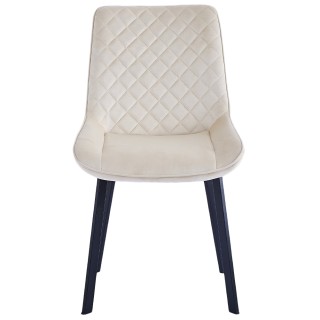 Shally Dogan  Σετ 4 Καρέκλες Τραπεζαρίας Επένδυση Βελούδο Μπεζ Καρέ...