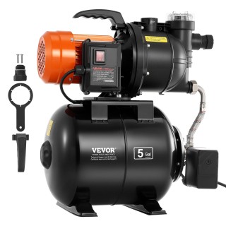 VEVOR Αντλία Επιφανείας 1100W με Δοχείο Πίεσης 19L, 5300 L/h, Αυτόμ...
