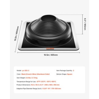 VEVOR 2 Τεμάχια Μεταλλικά Καλύμματα Σωλήνων Στέγης για Σωλήνες 6-3/...