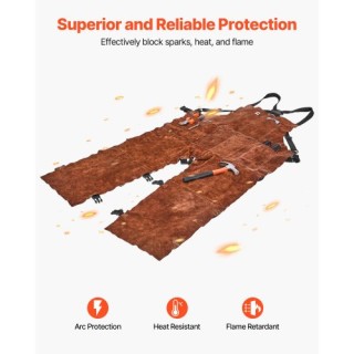 VEVOR Δερμάτινη Ποδιά Συγκόλλησης με Διχαλωτή Σχεδίαση - Βαρέος Τύπ...