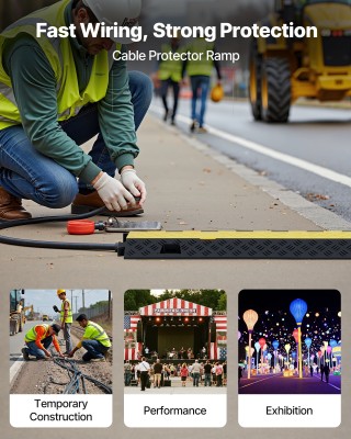 VEVOR Ανθεκτική Ράμπα Προστασίας Καλωδίων, Διπλός Δίαυλος 31 x 28 m...