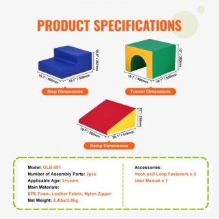 Σήραγγα Αναρρίχησης VEVOR για Νήπια, 3 τεμ.  PPSDPMX3DCS0Z82BXV0