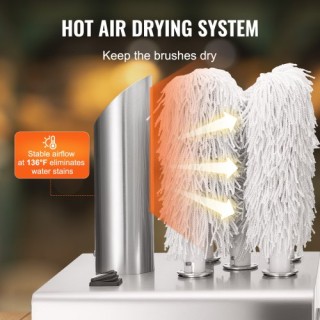 VEVOR  Μηχανή Γυαλίσματος Ποτηριών 5 Βουρτσών 330 Ποτήρια/Ώρα για Μ...