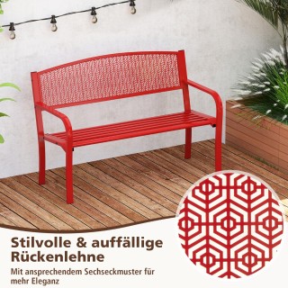 Costway Διώδιος Μεταλλικός Πάγκος Κήπου με Μπράτσα, Ανθεκτικός στις...