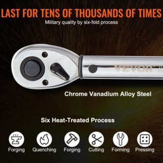 VEVOR  Κλειδί Ροπής 1/2, 10-150ft.lb/14-204n.m, Διπλής Κατεύθυνσης,...