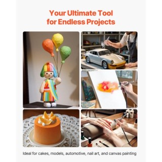 VEVOR Σετ Αερογράφου 1/6 HP Κομπρεσέρ με 1 Αερογράφο, 3 Μύτες και Σ... VEVOR Σετ Αερογράφου 1/6 HP Κομπρεσέρ με 1 Αερογράφο, 3 Μύτες και Σ...