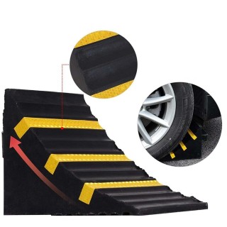 BAKAJI  Σετ 2 σφήνες τροχών μπλοκαρίσματος τροχών από σκληρό καουτσ...