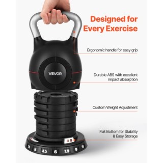 VEVOR Ρυθμιζόμενο Kettlebell με 7 Επίπεδα Βάρους HLKDHS1588KGL8BX10...