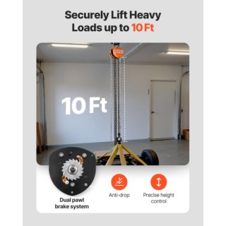 VEVOR Χειροκίνητος Ανυψωτήρας 1 Τόνου με Βελτιωμένη Αλυσίδα G80, Πο... VEVOR Χειροκίνητος Ανυψωτήρας 1 Τόνου με Βελτιωμένη Αλυσίδα G80, Πο...