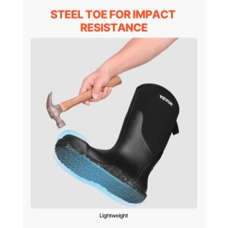 VEVOR Ανδρικές Αδιάβροχες Μπότες Εργασίας με Ατσάλινη Μύτη Μέγεθος ...