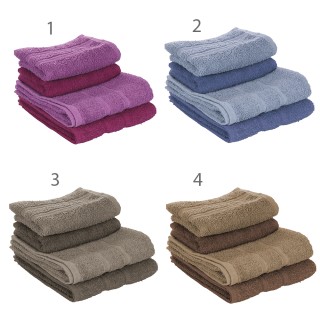 Galileo Σετ 4 πετσέτες 100% βαμβάκι 2 προσώπου 50x95 και 2 επισκέπτ...