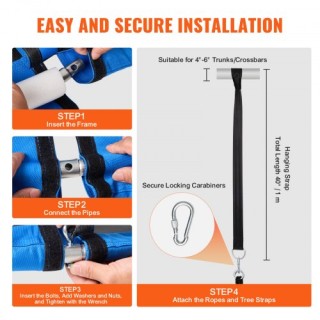 Κούνια Δέντρου VEVOR 40 Στρογγυλή 750lbs 900D Oxford Μπλε  LSFDQQLS...