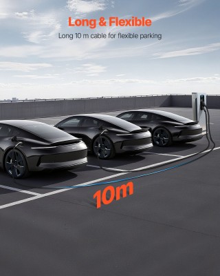 VEVOR Καλώδιο Προέκτασης Φόρτισης EV, 32Α, 10μ, Μέγιστη Ισχύς 22 kW...