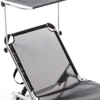 BAKAJI  Ξαπλώστρα με Σκίαστρο Παραλίας Γκρι Αλουμινίου Πτυσσόμενη  ...