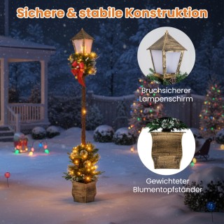 Costway 187 εκ Χριστουγεννιάτικο Φανάρι με LED Φώτα & Κλαδιά με Χιο...