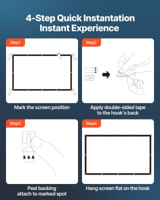 VEVOR Οθόνη Προβολής 4K HD 150 ιντσών, Επιτοίχια με 12 Γάντζους και... VEVOR Οθόνη Προβολής 4K HD 150 ιντσών, Επιτοίχια με 12 Γάντζους και...