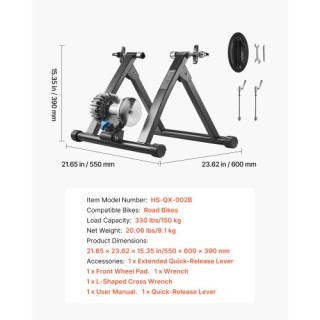 VEVOR Ποδηλατικός Προπονητής Γυμναστικής 660.4-736.6 mm & 700C, Ανα...