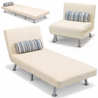 BAKAJI Καναπές-Κρεβάτι Μονής Θέσης με Μεταλλικό Σκελετό και Ύφασμα,...