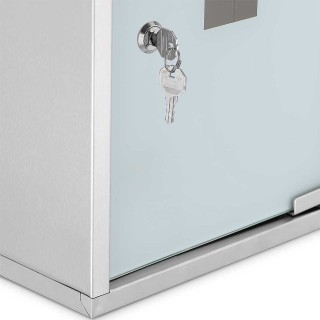 BAKAJI Ντουλάπι Φαρμάκων Ανοξείδωτο Ατσάλι με Ματ Γυαλί 49 x 25 x 1...