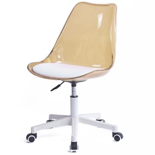 Shally Dogan  Καρέκλα Γραφείου με ρόδες και Διαφανή Πλάτη Μπρονζέ Κ...