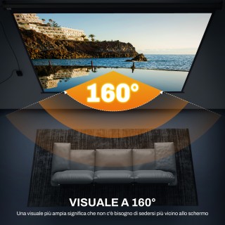 HOMCOM Οθόνη για Προβολέα 120 Αναλογία 4:3 Ρυθμιζόμενη με Τηλεχειρι...