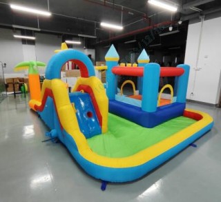 Costway Φουσκωτό Κάστρο με Νεροτσουλήθρα, Αναρρίχηση, Περιοχή Άλματ...