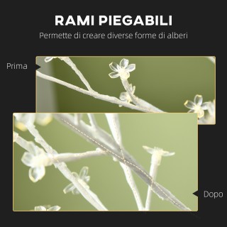 HOMCOM Φωτεινό Δέντρο Σημύδας με 180 Φώτα LED Υψος 180 cm και 3 Επί...