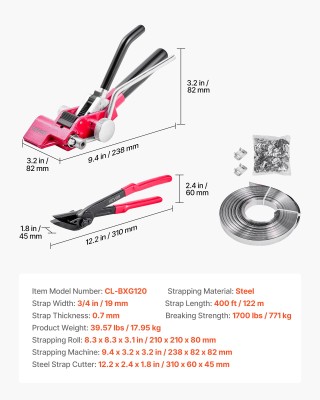 VEVOR Σετ Χάλυβδινης Δεσιμότητας Ανθεκτικής Συσκευασίας GDSDKZGJGD3...