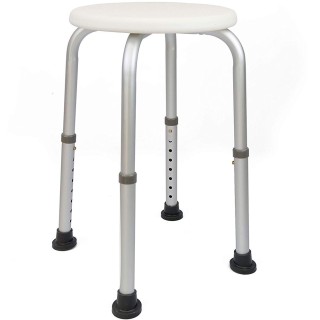 BAKAJI  Σκαμπό Μπάνιου Στρογγυλό από Αλουμίνιο Ρυθμιζόμενο Ύψος Κάθ...