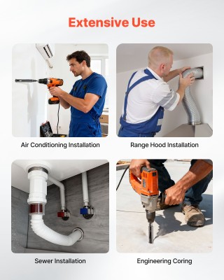 VEVOR Διαμαντοτρύπανο Κορωνάς 38mm, Διάτρηση 241mm, Εσωτερικό Σπείρ... VEVOR Διαμαντοτρύπανο Κορωνάς 38mm, Διάτρηση 241mm, Εσωτερικό Σπείρ...