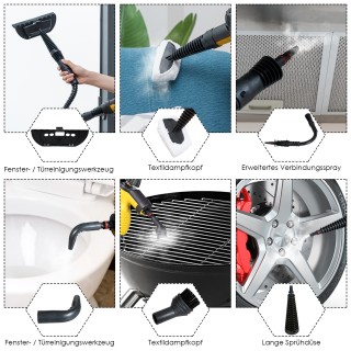 Costway Χειροκίνητος Ατμοκαθαριστής Χωρίς Χημικά με 9 Αξεσουάρ για... Costway Χειροκίνητος Ατμοκαθαριστής Χωρίς Χημικά με 9 Αξεσουάρ για...