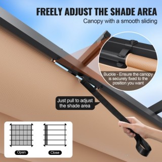 VEVOR  10x10 Εξωτερική Πέργκολα με Αναδιπλούμενη Τέντα Αλουμινίου Μ...