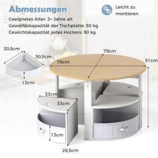 Costway Πολυλειτουργικό Σετ Τραπεζιού και Σκαμπό για Παιδιά με Ενσω... Costway Πολυλειτουργικό Σετ Τραπεζιού και Σκαμπό για Παιδιά με Ενσω...