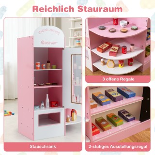 Costway Παιδικό Σουπερμάρκετ Παιχνίδι με Ταμείο & POS Μηχανή & Αυτό...