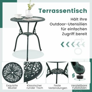 Costway Σετ Κήπου 3 Τεμαχίων από Αλουμίνιο με Τραπέζι και 2 Καρέκλε...