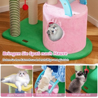 Costway Πολυεπίπεδος Πύργος Γάτας με Σπήλαια και Μαλακό Κρεβάτι PV1...