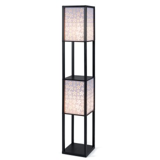 Costway Δίφωτη Κρεμαστή Λάμπα με 2 Ράφια και Καπέλα με Διάτρητο Σχέ... Costway Δίφωτη Κρεμαστή Λάμπα με 2 Ράφια και Καπέλα με Διάτρητο Σχέ...